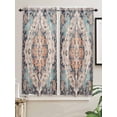 thumbnail image 2 of Boho Bedroom Curtains 63 Inches length, Orange Blue Ethnic Tribe Abstract Art Window Treatment Curtain Drapes, Rod Pocket Curtain Panels for Living Room Kitchen, 42"x63", 2 Panels, 2 of 7