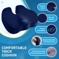 thumbnail image 4 of Cojín de asiento BlissTrends de espuma viscoelástica gruesa para oficina, azul, 4 of 7