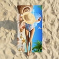 thumbnail image 5 of Fasiaou Beach Towel Oversized 40x80 Inch Striped Lightweight Quick Dry Soft Microfiber Pool Towel for Adults Men Women Swimming Travel Yoga Gym Sand Outdoor, 5 of 6