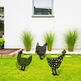 thumbnail image 1 of Decoración de jardín de patio de pollo, decoración de patio de pollo, estacas de sombra de gallina, decoración de estatua acrílica de jardín, forma de Animal hueca, 3 piezas Namotu WMPH-1560, 1 of 7