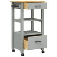 thumbnail image 4 of vidaXL Kitchen Trolley Rolling Cart on Wheels Living Room Solid Wood Pine, 4 of 8