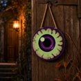 thumbnail image 5 of Spooky Halloween Wooden Eyeball Hanging Ornaments, Luminous Glow In Dark Creepy Eye Decor, Horror Pendant for Front Porch, Door, Tree, Halloween Party Decoration, 5 of 9