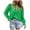 Green, variant on Towmus Women's Dressy Casual Blouse Tops Fall Spring Puff Long Sleeve Button V Neck Hollow Out Lace Embroidered Shirts