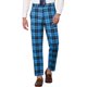 thumbnail image 1 of INSPIRE CHIC Pantalones de vestir de cuadros clásicos para hombres, con frente plano, ideales para oficina y eventos, tamaño 30, color azul, 1 of 6