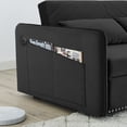 thumbnail image 2 of DEALTOPS Home Velvet USB Sleeper Sofa Couch Bed, Black, 2 of 8
