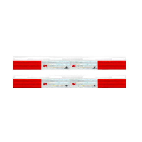 Reflective Strip with 3M Tape for Truck & Trailer with Mudflap Hanger - 2pcs 1 Pair (Straight)