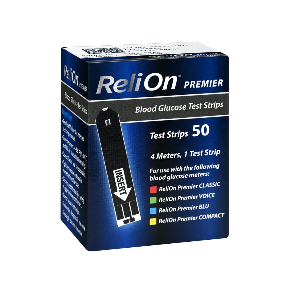 ReliOn Premier Blood Glucose Test Strips, 50 Count