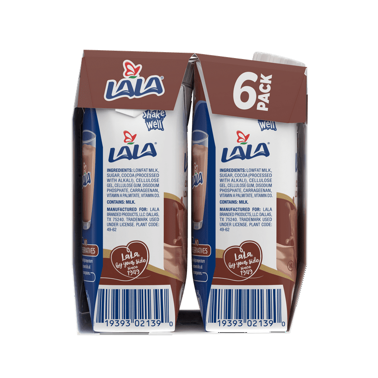 4 pack) LALA Low Fat Shelf-Stable Milk Drink, Chocolate, 8.25 oz