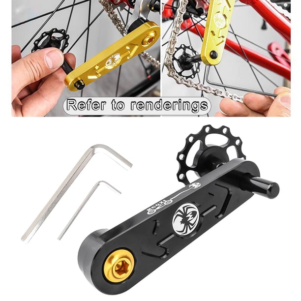 Tensor de cadena de bicicleta, convertidor de ajustador de bicicleta de una sola , de , reemplazo de ciclismo Negro Macarena Tensor de cadena de bicicleta