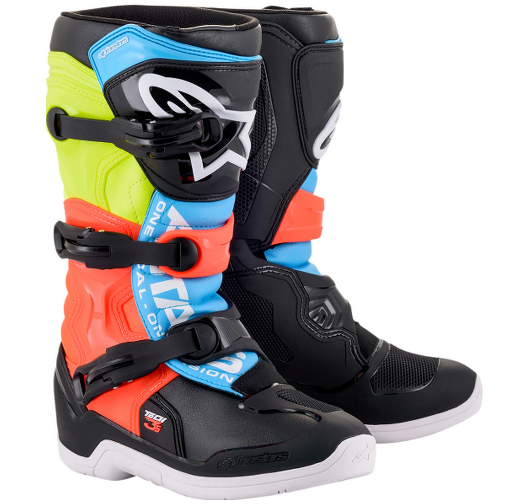 Blue/White/Red/Yellow, Size 4 2015017-7025-4 Alpinestars Unisex-Child Tech 7S Youth Boots