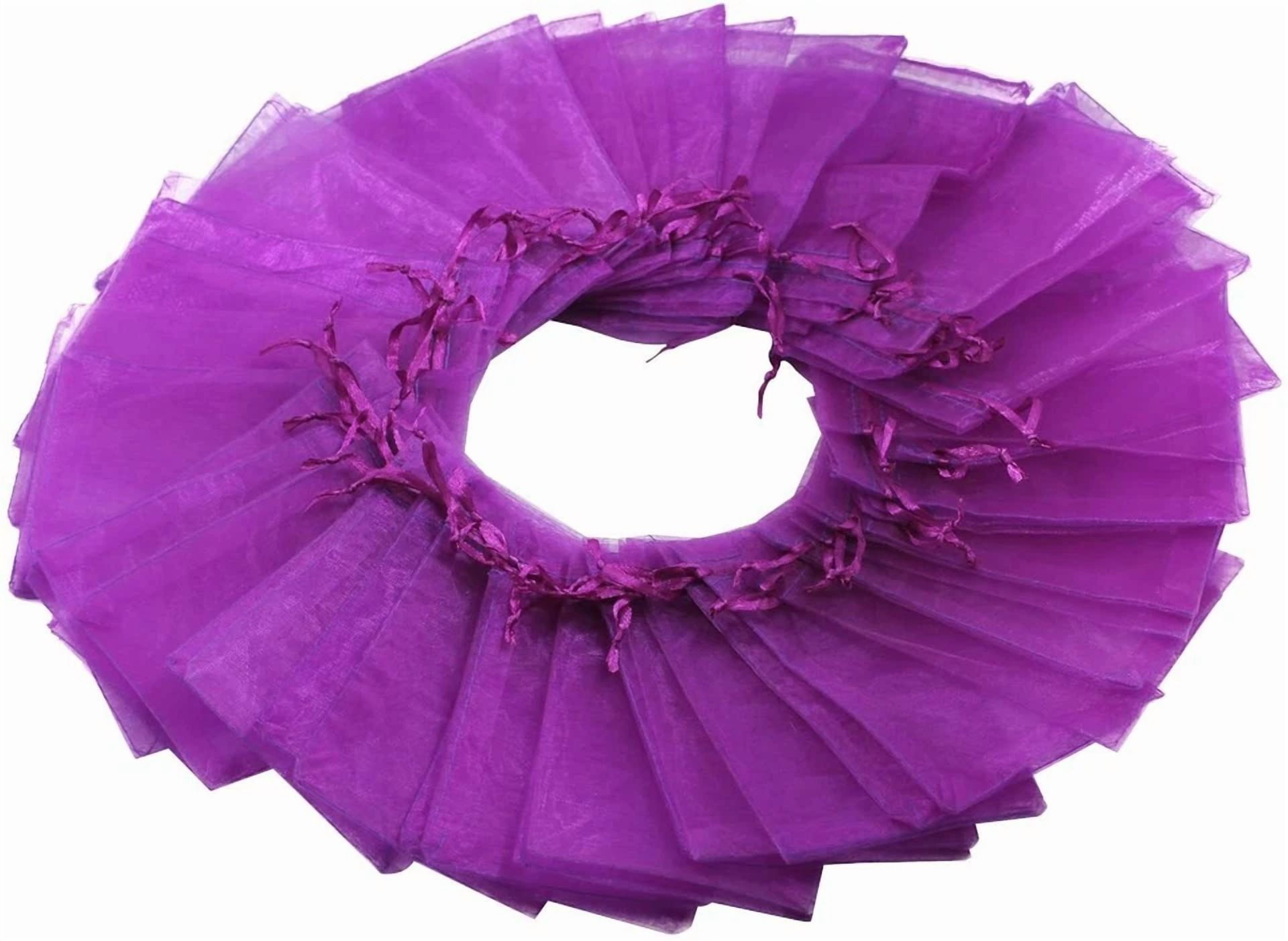 BUTTERFLY- 100Pcs Purple Organza Bags 4X 6 Wedding Christmas Favors Gift Drawstring Pouches