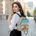 thumbnail image 6 of JIALIOU Mini Backpack Purse for Women Quilted Casual Daypack Small Travel Shoulder Bag, Starfish Stand on Beach, 6 of 7