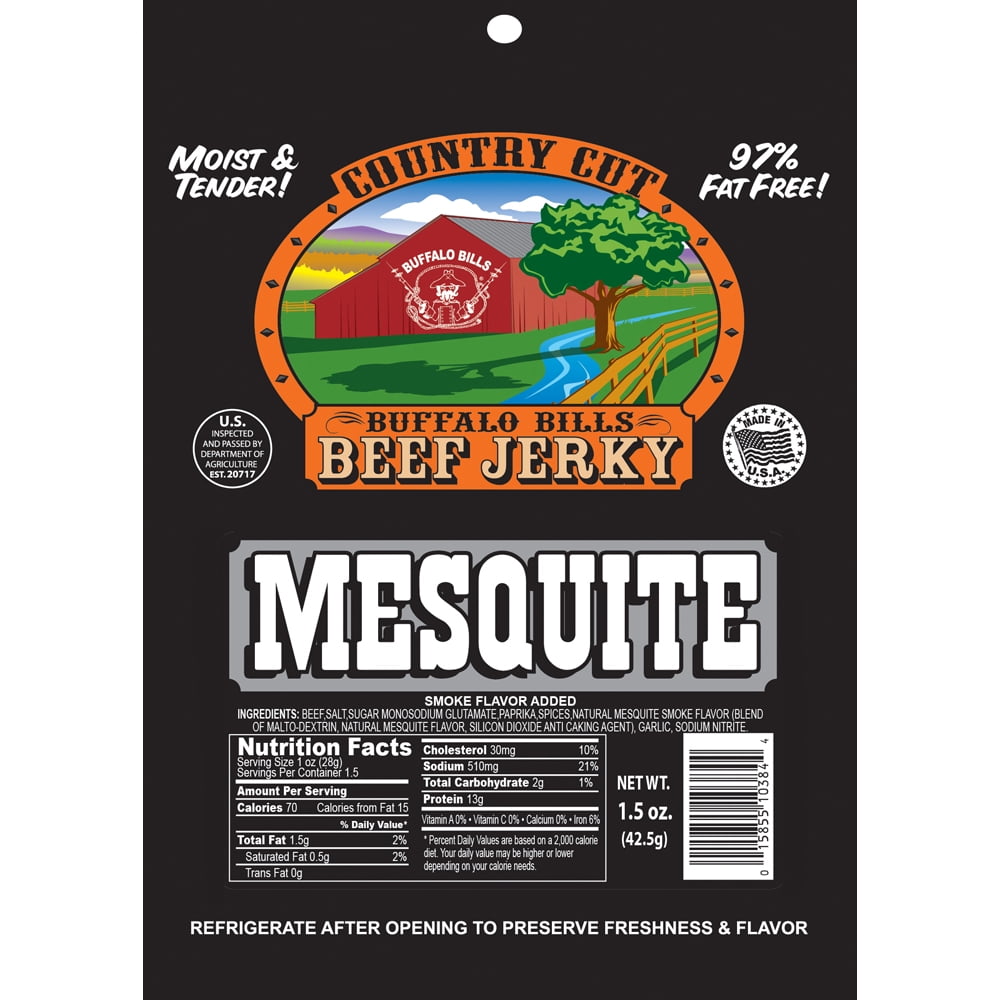 Buffalo Bills 1.5oz Mesquite Country Cut Beef Jerky – Ten 1.5oz Packs