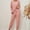 Pink, variant on ZZwxWA Lounge Sets for Women Two Piece Casual Outfits Athletic Sweatsuits Sets Plus Size Long Pant Loungewear Workout Tracksuits Solid Color Knitted Pit Striped