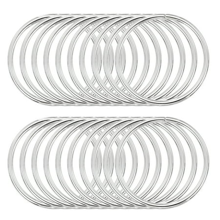 Uxcell 30 Pcs Metal Hoop Rings for Craft 1.8 Inch Floral Wreath Macrame Hoops Dream Catcher Rings for DIY Crafts Macrame Plant Hangers, Silver