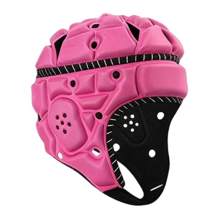 yotijay Rugby Scrum Cap Head Guard CE Certified Protective Padded Helmet Adjustable Adult Pink