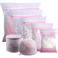 thumbnail image 1 of Bolsas de malla para lavandería, 7 Uds., para prendas delicadas con cremallera Premium, bolsa organizadora de almacenamiento de viaje, bolsas de lavado de ropa para lavandería, blusa, 1 of 5