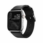 Nomad Modern Leather Slim Strap Black with Silver Hardware for Apple Watch Series 6/SE/40/38mm Watch Bands