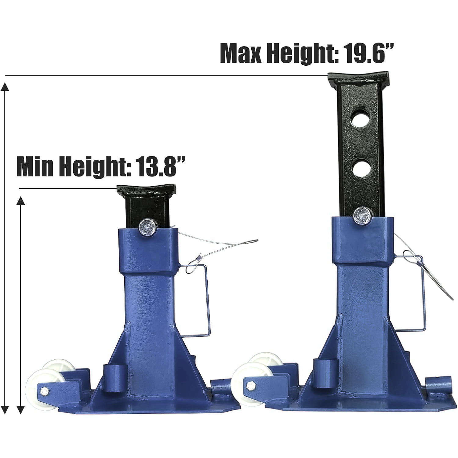 TCE Heavy Duty Jack Stands: Pin Style Jack Stand with 2 Casters and Handle, Easily Portable Car Stand for Car SUV, Truck and Pick Up, 22 Ton (44,000 lb) Capacity