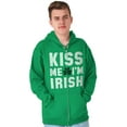 thumbnail image 5 of Kiss Me Im Irish Classic Saint Pattys Zip Up Hoodie Men's Women's Brisco Brands L, 5 of 6