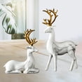 thumbnail image 3 of AMLESO 1 Sculptures en Résine, Décorations pour Statue de Cerf d'Élan à Partir d'Ornements, Option d'Inauguration 1-Blanc, 3 of 8