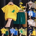 thumbnail image 4 of Gerichy Toddler Boys Outfit Sets, Summer Short Sleeve Cotton Shirts and Shorts Sets Toddler Baby Boy Clothes For Boys Cute Summer Short Sleeve T Shirt Tops Shorts Clothes Sets Baby Boy Outfits, 4 of 4