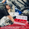 thumbnail image 6 of Audessy 4 Pack Screw Organizer Box with Lids, 4 Compartments Tool Bin Stackable Sorting Screw Toolbox for Garage Nails Hardware Workbench Organizing Storage, Red, 6 of 8