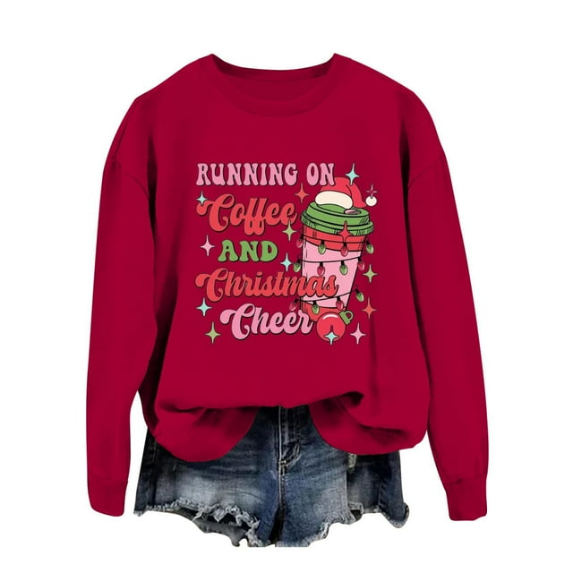 WEAIXIMIUNG Sweat-Shirt Élégant pour Femmes, Léger, Imprimé Lettres, Manches Longues
