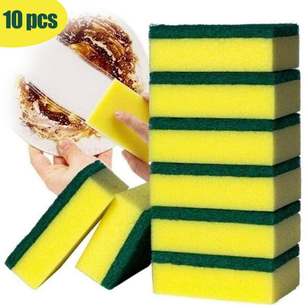 Esponjas 10pcs No Scrube Scrub Esponja Súper Absorbente Múltiples Usos Múltiples Esponjas De Limpieza Para Platos De Cocina