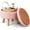 pink, variant on Storage Ottoman, Modern Round Footrest with Soft Padded Seat, Teddy Velvet Footstool with Wood Legs, Accent Small Table Or  Stand for Hallway, Living Room