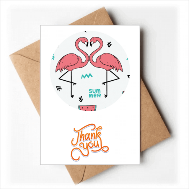 Flamingo par amante Nota en blanco del sobre de la tarjeta de agradecimiento