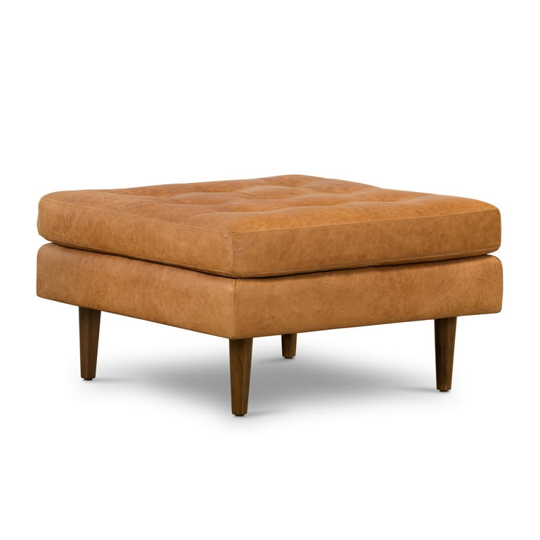 Poly and Bark Napa Ottoman in Cognac tan Walmart