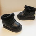 thumbnail image 3 of Eltusu Girls Snow Boots, No Slip Windproof Thermal Soft Sole Walking Shoes Black Size 1 T, 3 of 6
