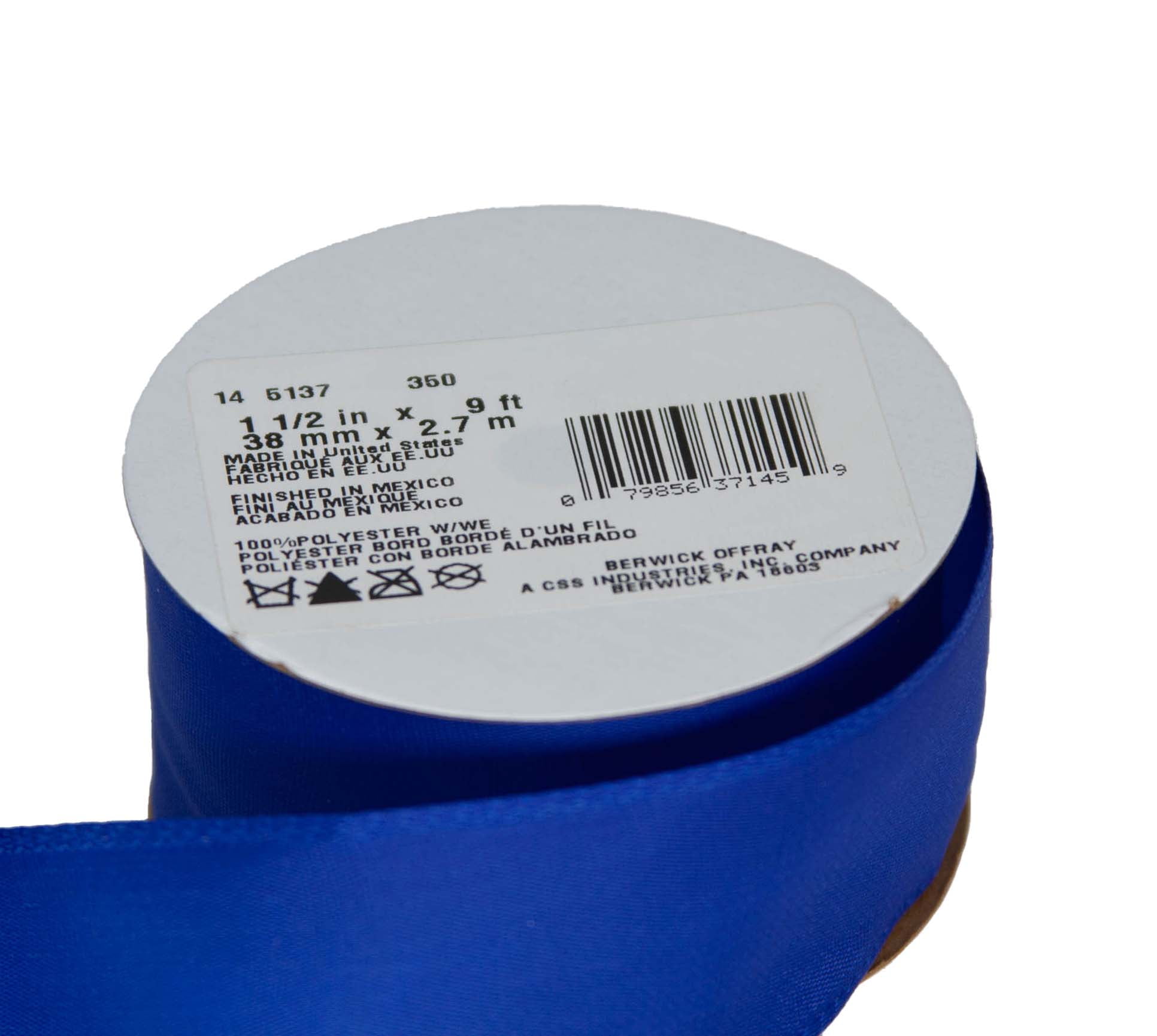 Blue Ombre Wire Edged Ribbon - 0.875 - Reversible - Ribbons - Trims