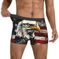 thumbnail image 2 of Salouo Retro American Eagle A Print Men's Boxer Briefs,Breathable Underwear Elastic Waistband Briefs for Men -Large, 2 of 8