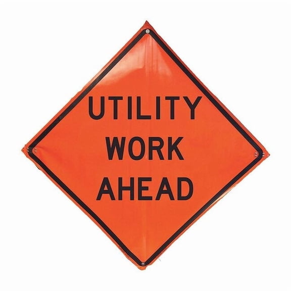 Eastern Metal Signs and Safety Utility Work Ahead Traffic Sign,48"x48" 1UBR1