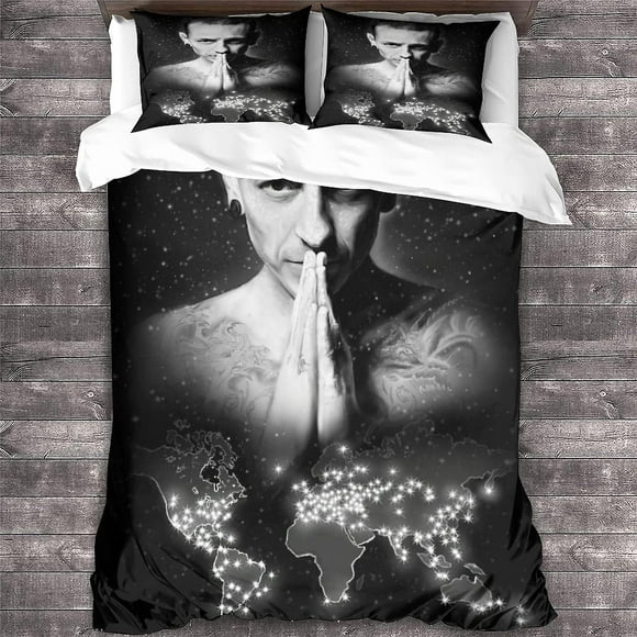 Linkin Park - Bedding Set - Rock and Roll Music Theme D Print Duvet Cover - Comfortable and Soft, Double