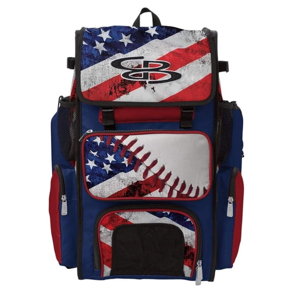 Superpack Bat Pack -Backpack Version (no wheels) - Holds 2 Bats - Baseball USA Series - For Baseball or Softball