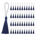 thumbnail image 1 of Uxcell 45Pcs Mini Silky Bookmark Tassels, Handmade Soft Floss Craft Tassels with Cord Loop, Marino, 1 of 6