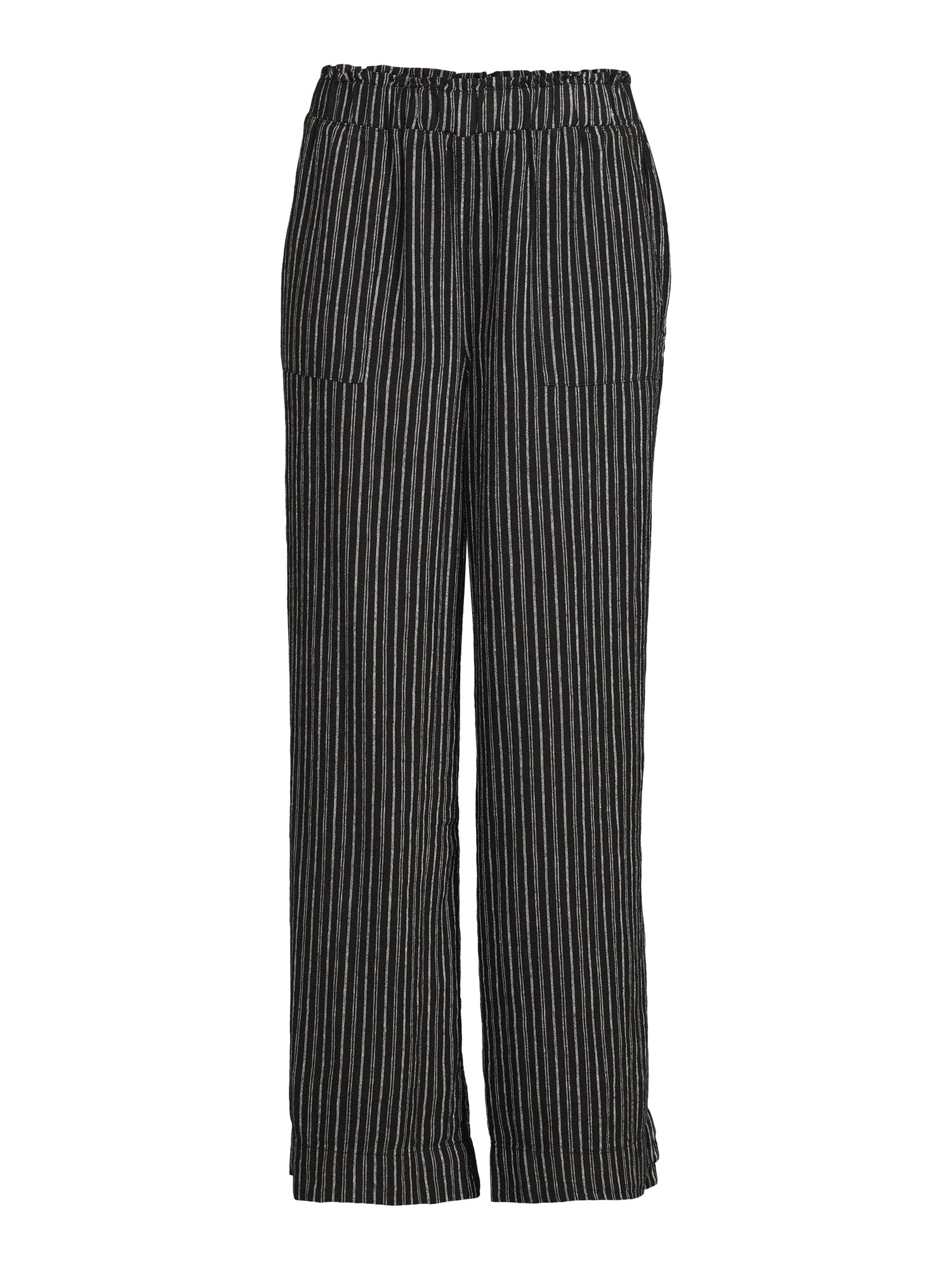 Time and Tru Women's High Rise Wide Leg Full Length Linen Pant