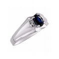 thumbnail image 3 of RYLOS Mens Rings Sterling Silver Classic Design 7X5MM Oval Gemstone & Diamond  Sapphire September Birthstone Ring Size 8, 3 of 6
