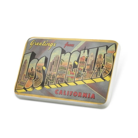 Porcelein Pin Los Angeles, Vintage Lapel Badge – NEONBLOND