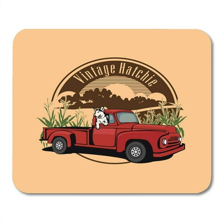 LADDKE Badge White Auto Vintage Truck Farmer and Dog in The Corns Field Automobile Car Mousepad Mouse Pad Mouse Mat 9x10 (World's Best Corn Dog Truck)