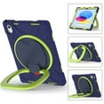 thumbnail image 3 of Case for iPad (A16) 11th/10th Gen 11/10.9 inch 2025/2022, 360 Degree Rotating Hand Grip Shockproof Cover with Shoulder Strap, NavyBlue Lime, 3 of 7