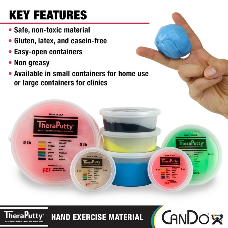CanDo Antimicrobial Theraputty Exercise Material - 6 oz - Blue - Firm CanDo Antimicrobial Theraputty Exercise Material - 6 oz - Blue - Firm