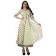 thumbnail image 1 of Moomaya Tunique Imprimée en Coton pour Femmes, Fente sur le Fron, Manches Courtes, Longue Kurta Kurti, Ensemble - TP, 1 of 1