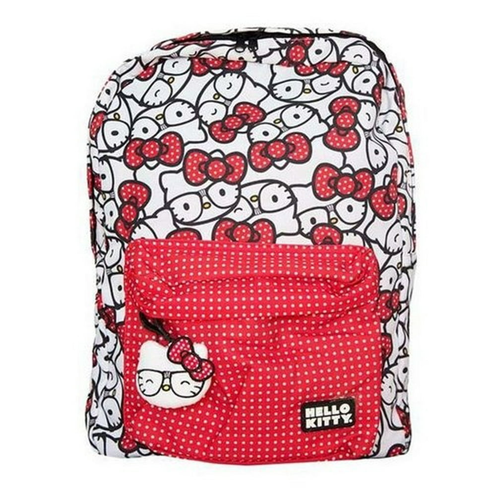 Hello Kitty Backpack Hello Kitty Nerd White / Red Polka Dot New