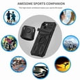 thumbnail image 6 of Dteck Detachable Sports Wristband Case for iPhone 13, Shockproof Hard PC Silicone Bumper Hybrid Kickstand Cover, Great for Hiking Biking Walking Gym Running Workout Exercise Arm Band Case (Black), 6 of 10
