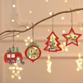 thumbnail image 2 of piezas de adorno navideño hueco de madera, luces LED colgantes, árbol de Navidad, estrella de cinco puntas, coche creativo, corazón de melocotón, Navidad, Año Nuevo y decoraciones navideñas, regalos p, 2 of 5