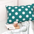 thumbnail image 4 of Fotbe Teal And White Polka Dot Funda de Almohada Decorativa Estilo Occidental, Lujo en Algodón, Fundas para Almohadas King, Cojín Estampado para Decoración del Hogar-20"x30", 4 of 6
